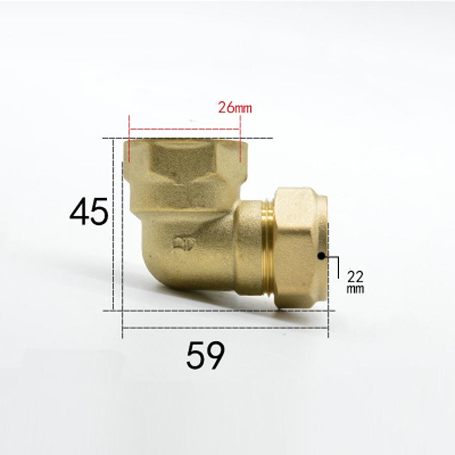 Compression Fitting Brass - Phù hợp với Ống OD 22
